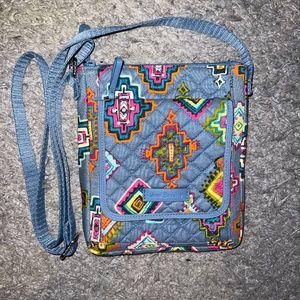 Vera Bradley Quilted Crossbody Blue Quilted Southwestern Aztec Shoulder Bag